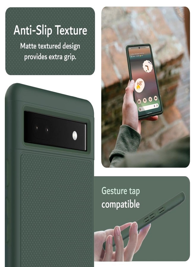 توديا جراب TUDIA MergeGrip [بمواصفات عسكرية] مصمم خصيصًا لهاتف Google Pixel 6a (2022)، [مُختبر ضد السقوط]، غطاء حماية مزدوج الطبقات مقاوم للصدمات، نحيف ومتين، مانع للانزلاق، شديد التحمل - أخضر صنوبري - Image 5